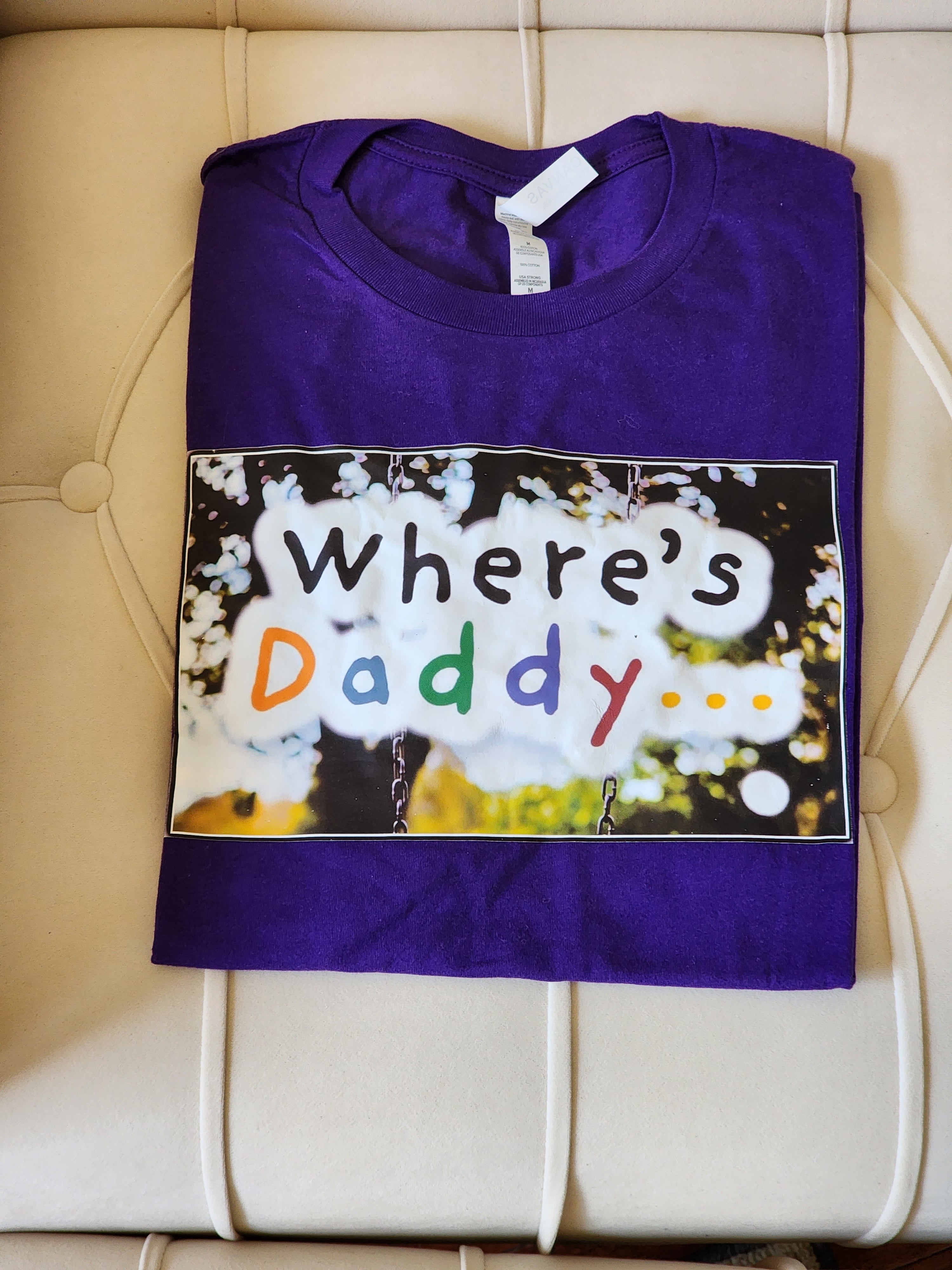 where's daddy - short sleeve shirt (purple)