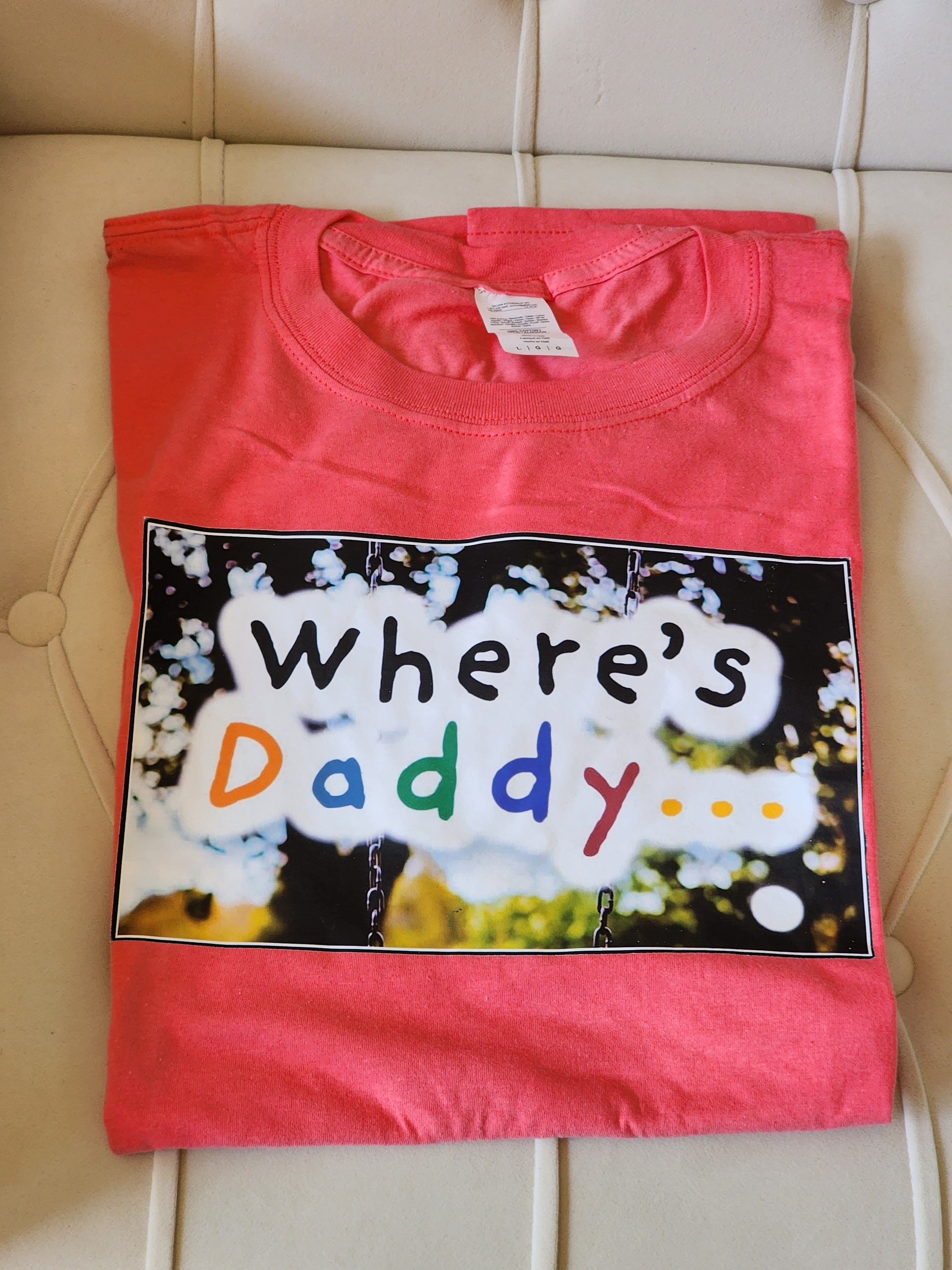 Where's Daddy - short sleeve shirt (coral)